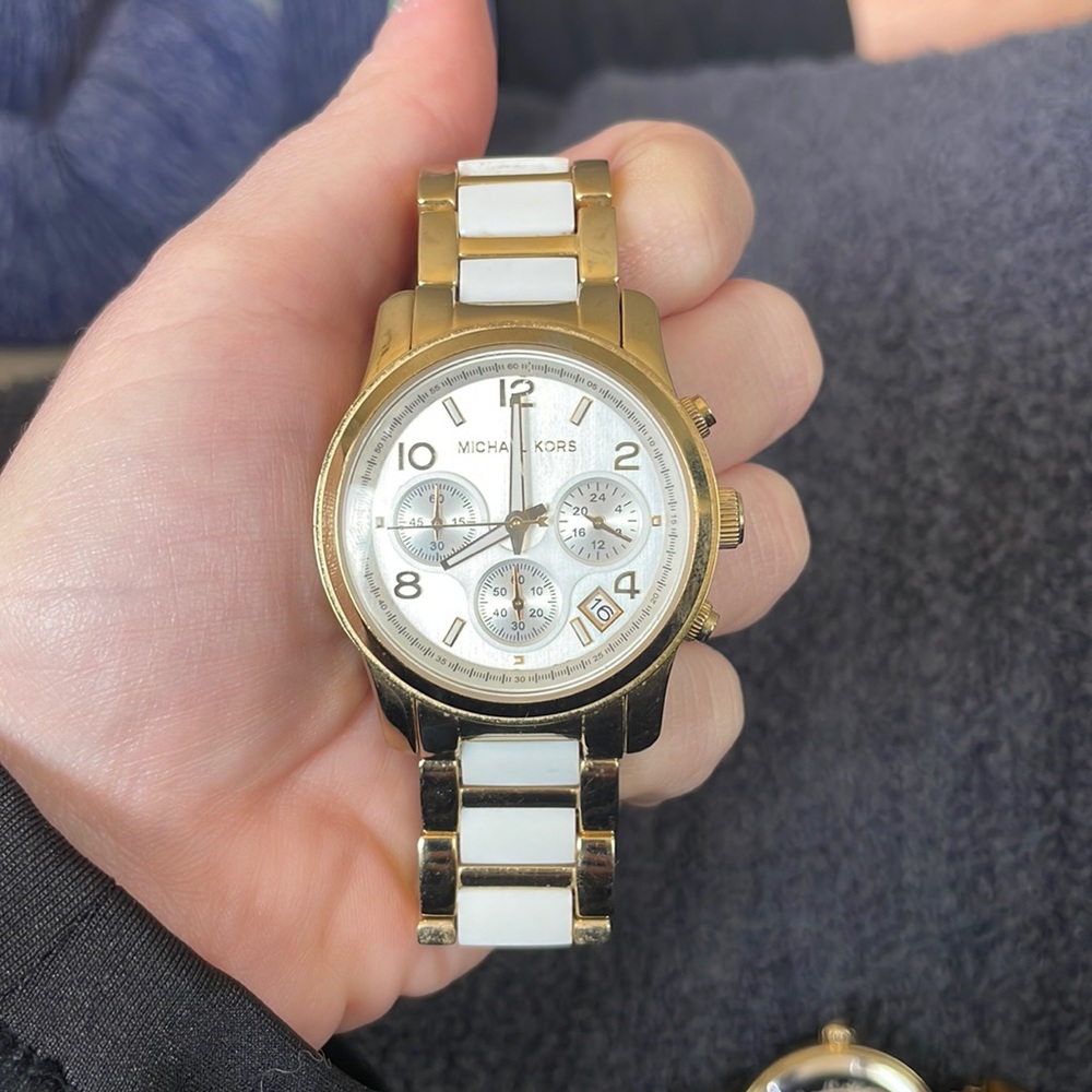 Michael Kors white and gold watch